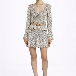 Floral Printed Micro Mesh Skirt